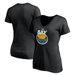 Golden State Warriors Women's Primary Logo V-Neck T-Shirt Black
