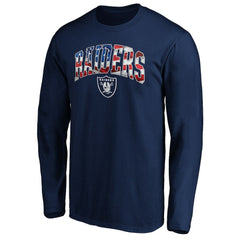Las Vegas Raiders Banner Wave Long Sleeve T-Shirt - Navy T-shirts