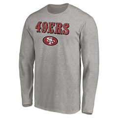 San Francisco 49ers Team Lockup Long Sleeve T-Shirt - Gray T-shirts