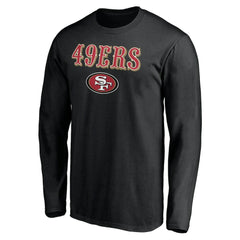 San Francisco 49ers Team Lockup Long Sleeve T-Shirt - Black T-shirts