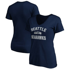Seattle Seahawks Women's Victory Arch V-Neck T-Shirt - College Navy T-shirts