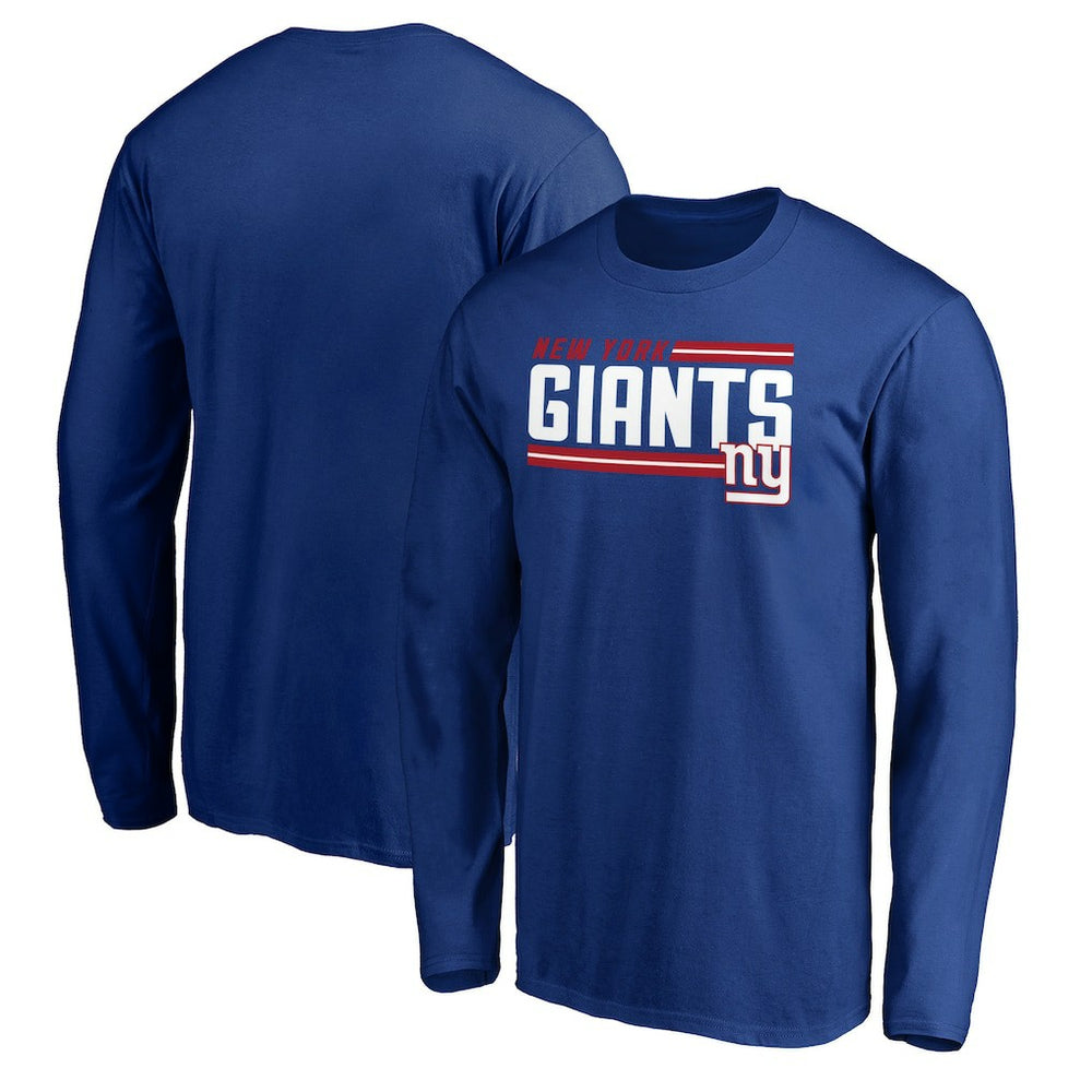 New York Giants On Side Stripe Long Sleeve T-Shirt - Royal T-shirts