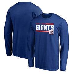 New York Giants On Side Stripe Long Sleeve T-Shirt - Royal T-shirts