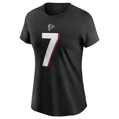 Bijan Robinson Atlanta Falcons Women's Player Name & Number T-Shirt - Black T-shirts