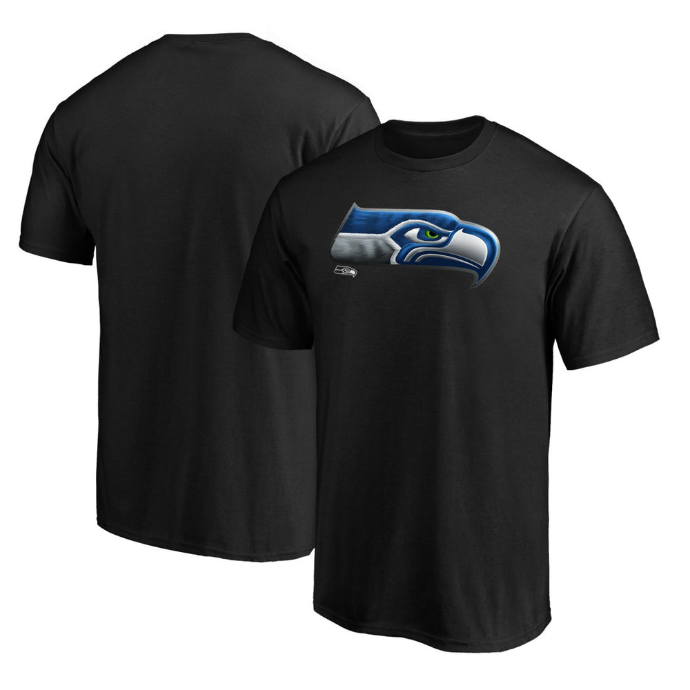 Seattle Seahawks Midnight Mascot Team Logo T-Shirt - Black T-shirts