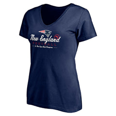 New England Patriots Women's Hometown Collection V-Neck T-Shirt - Navy T-shirts