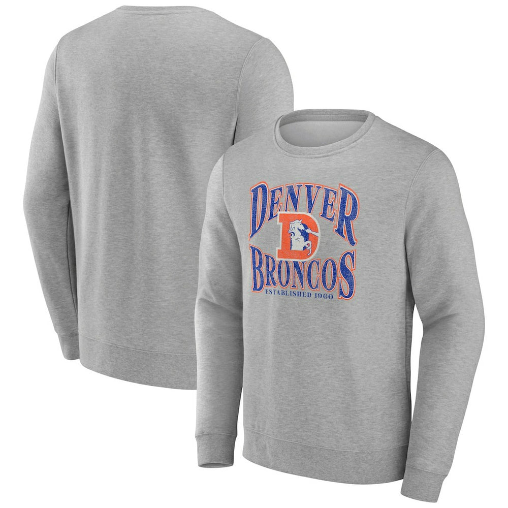 Denver Broncos Playability Pullover Sweatshirt - Gray Pullover
