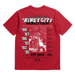 Chicago Bulls Bleacher Report x Unisex World Tour T-Shirt Red - Mitchell & Ness