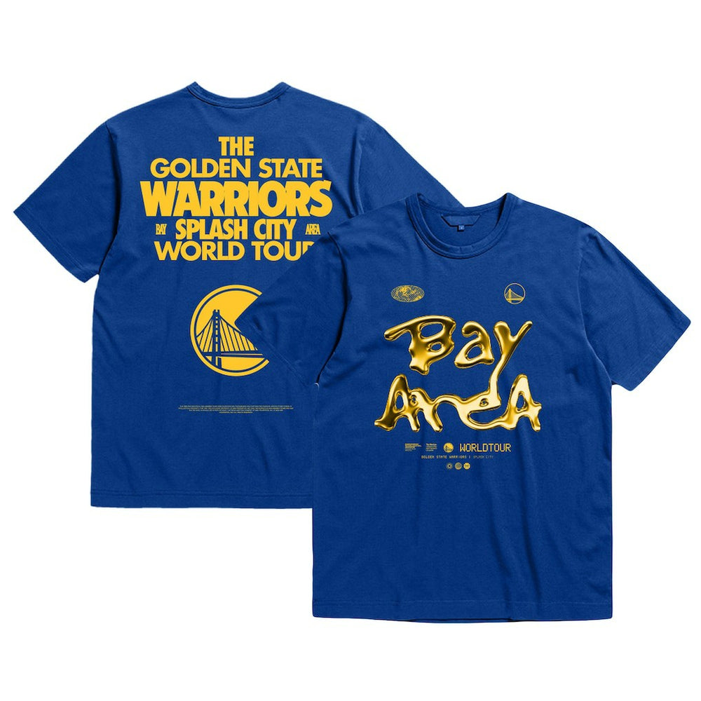 Golden State Warriors Bleacher Report x Unisex World Tour T-Shirt Royal - Mitchell & Ness