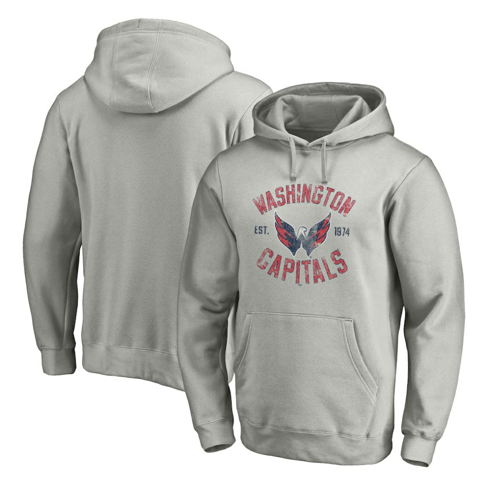 Washington Capitals Heritage Pullover Hoodie - Heather Gray | US 200131657