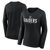 Las Vegas Raiders Women's Plus Size Foiled Play Long Sleeve T-Shirt - Black T-shirts