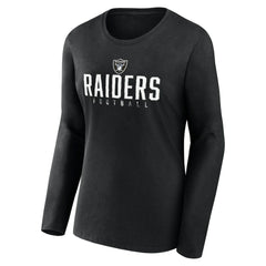 Las Vegas Raiders Women's Plus Size Foiled Play Long Sleeve T-Shirt - Black T-shirts
