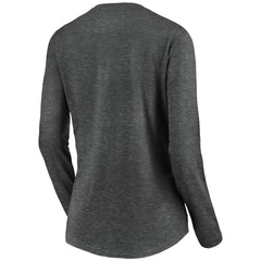 Vegas Golden Knights Women's Primary Logo V-Neck Long Sleeve T-Shirt - Charcoal | US 200131919