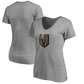Vegas Golden Knights Women's Primary Logo V-Neck T-Shirt - Gray | US 200131922