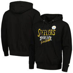 Pittsburgh Steelers Starter Domestic Post Season Full-Zip Hoodie - Black Hoodies