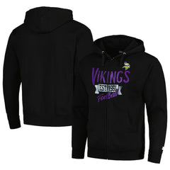 Minnesota Vikings Starter Domestic Post Season Full-Zip Hoodie - Black Hoodies