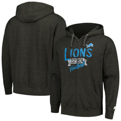 Detroit Lions Starter Domestic Post Season Full-Zip Hoodie - Charcoal Hoodies