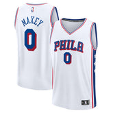 Tyrese Maxey Philadelphia 76ers Fast Break Replica Player Jersey Association Edition White - Fanatics