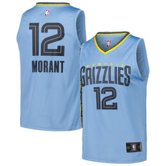 Ja Morant Memphis Grizzlies Fast Break Replica Player Jersey Statement Edition Light Blue - Fanatics