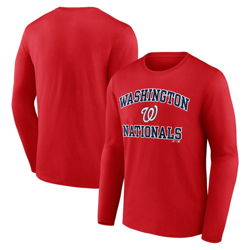 Washington Nationals Logo Athletic Heart & Soul Long Sleeve T-Shirt - Red T-shirts