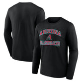 Arizona Diamondbacks Logo Athletic Heart & Soul Long Sleeve T-Shirt - Black T-shirts