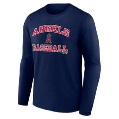 Los Angeles Angels Logo Athletic Heart & Soul Long Sleeve T-Shirt - Navy T-shirts