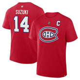 Nick Suzuki Montreal Canadiens Fanatics Authentic Stack Name & Number T-Shirt - Red | US 2001342075