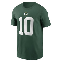 Jordan Love Green Bay Packers Player Name & Number T-Shirt - Green T-shirts