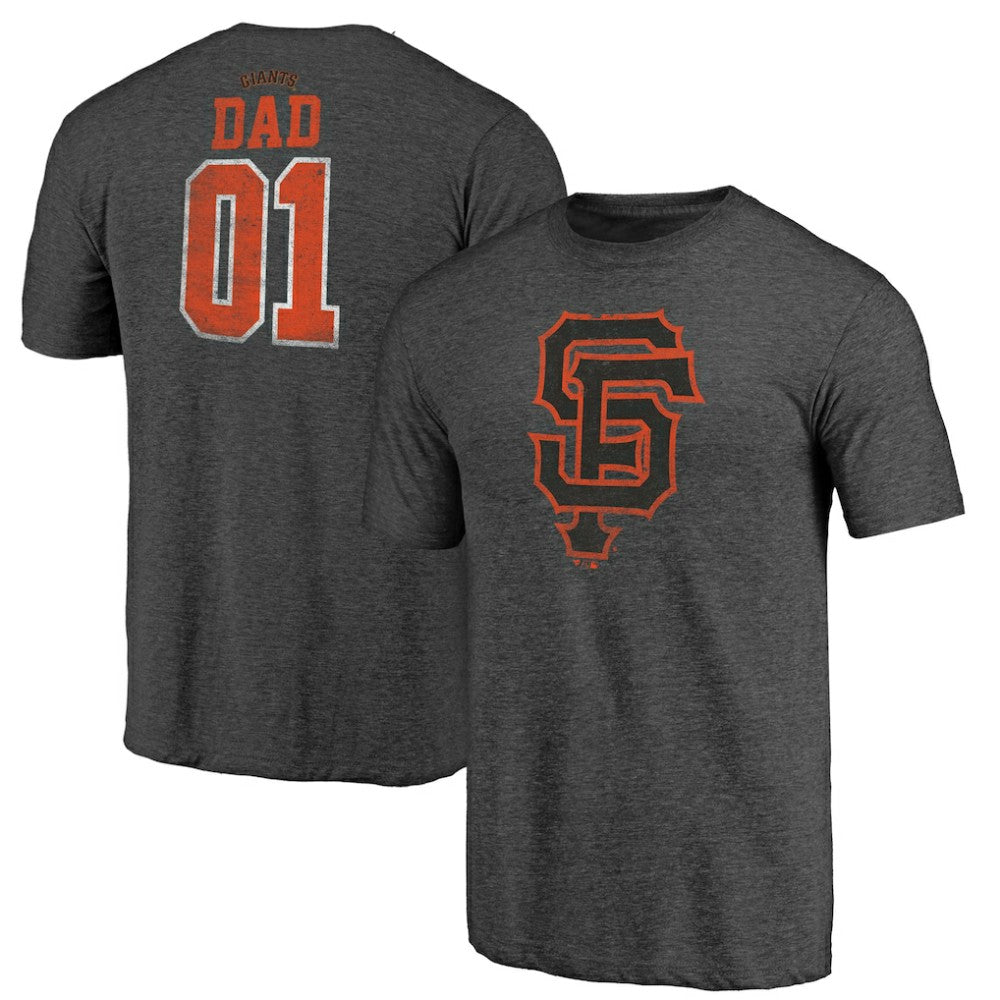 San Francisco Giants Greatest Dad Tri-Blend T-Shirt - Heather Charcoal T-shirts