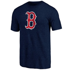 Boston Red Sox Official Logo Tri-Blend T-Shirt - Heather Navy T-shirts