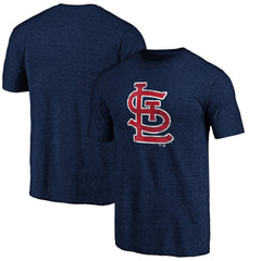St. Louis Cardinals Official Logo Tri-Blend T-Shirt - Navy T-shirts
