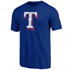 Texas Rangers Official Logo Tri-Blend T-Shirt - Heather Royal T-shirts