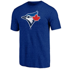Toronto Blue Jays Official Logo Tri-Blend T-Shirt - Heather Royal T-shirts