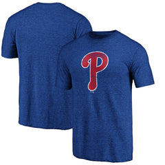 Philadelphia Phillies Official Logo Tri-Blend T-Shirt - Heather Royal T-shirts
