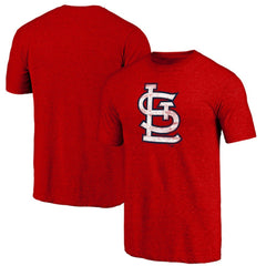 St. Louis Cardinals Official Logo Tri-Blend T-Shirt - Heather Red T-shirts