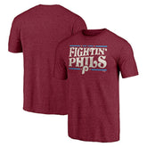 Philadelphia Phillies Hometown Collection Fightin' Phils Tri-Blend T-Shirt - Burgundy T-shirts