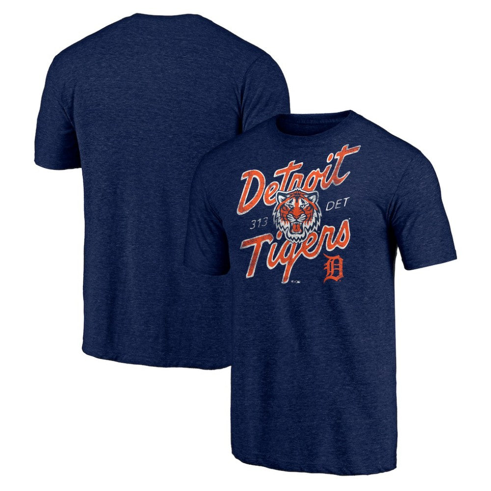 Detroit Tigers Hometown Collection Roar Tri-Blend T-Shirt - Heather Navy T-shirts