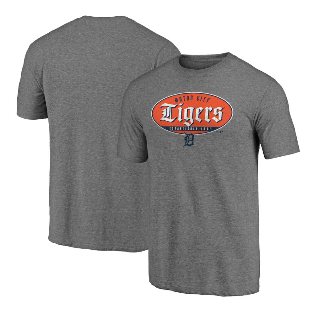 Detroit Tigers Hometown Collection Oil Can Tri-Blend T-Shirt - Heather Gray T-shirts