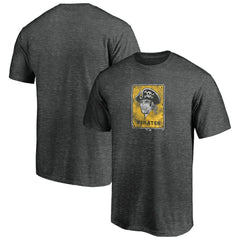 Pittsburgh Pirates Cooperstown Collection Throwback Logo Tri-Blend T-Shirt - Heather Charcoal T-shirts