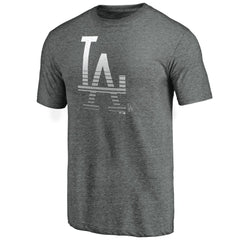 Los Angeles Dodgers Cooperstown Collection Logo Tri-Blend T-Shirt - Heather Gray T-shirts