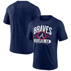 Atlanta Braves Badge of Honor Tri-Blend T-Shirt - Heather Navy T-shirts