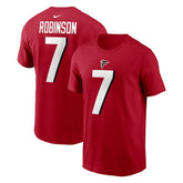 Bijan Robinson Atlanta Falcons Player Name & Number T-Shirt - Red T-shirts