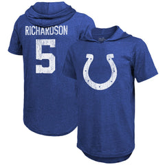Anthony Richardson Indianapolis Colts Majestic Threads Player Name & Number Tri-Blend Slim Fit Hoodie T-Shirt - Royal Hoodies