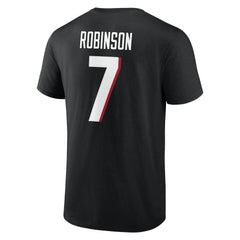 Bijan Robinson Atlanta Falcons Icon Name & Number T-Shirt - Black T-shirts