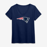 New England Patriots Logo Athletic Women's Primary Logo V-Neck T-Shirt - Navy T-shirts