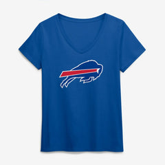 Buffalo Bills Logo Athletic Women's Primary Logo V-Neck T-Shirt - Royal T-shirts