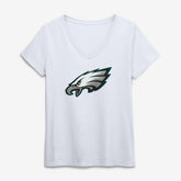 Philadelphia Eagles Logo Athletic Women's Primary Logo V-Neck T-Shirt - White T-shirts