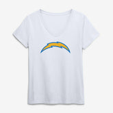 Los Angeles Chargers Logo Athletic Women's Primary Logo V-Neck T-Shirt - White T-shirts