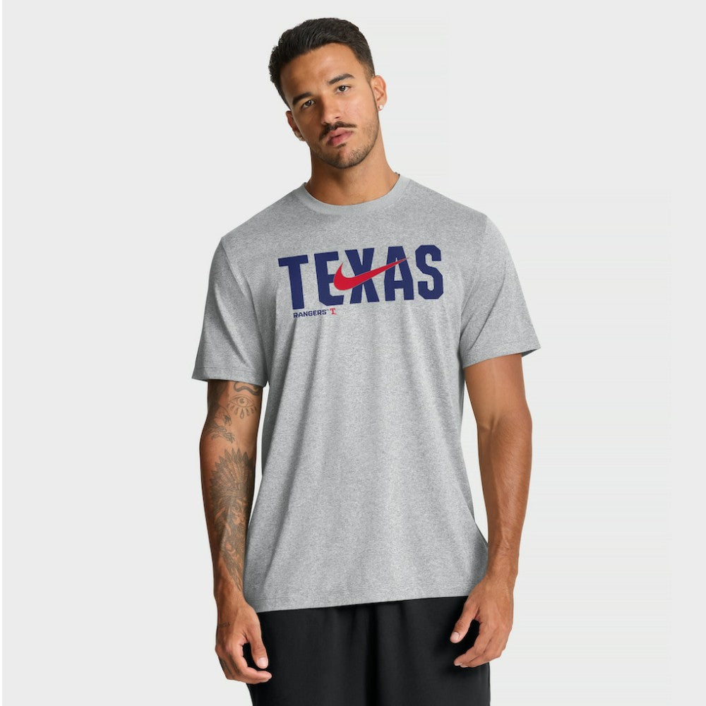 Texas Rangers Nike Swoosh Legend Dri-FIT T-Shirt - Heather Gray T-shirts