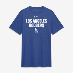 Los Angeles Dodgers Nike Stacked Tri-Blend T-Shirt - Heather Royal T-shirts